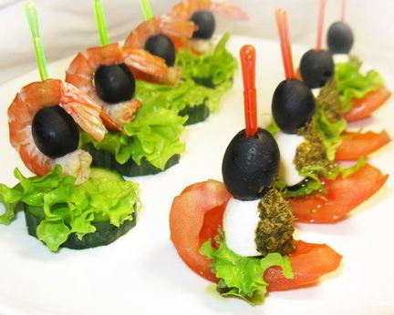 Канапе с раковыми шейками