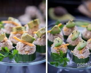 Праздничные канапе с тунцом