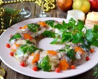 Домашний холодец из говядины и курицы