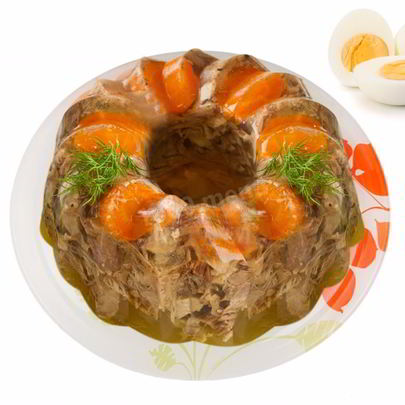 Холодец из куриных лапок с говядиной