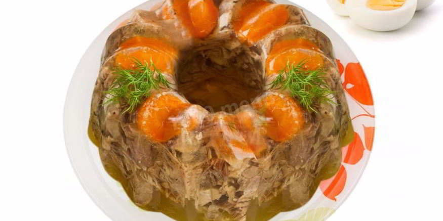 Рецепт холодца из куриных лапок с говядиной