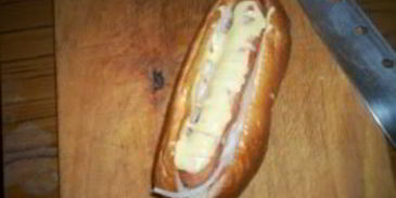 хот-дог с капустой