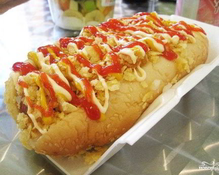 Хот-дог с крабовыми палочками