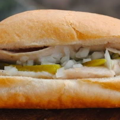 Хот-дог с селедкой