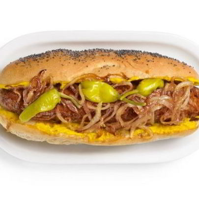 Хот-дог с жареным луком