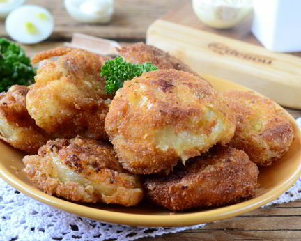 Хот-дог в луковых колечках