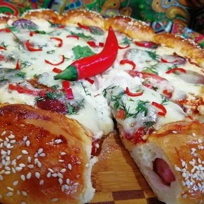 Суперсырная хот-дог-пицца