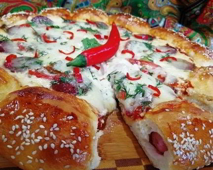 Суперсырная хот-дог-пицца
