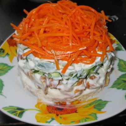 Корейская морковь с курицей