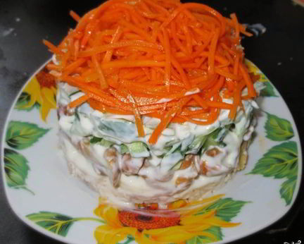 Корейская морковь с курицей