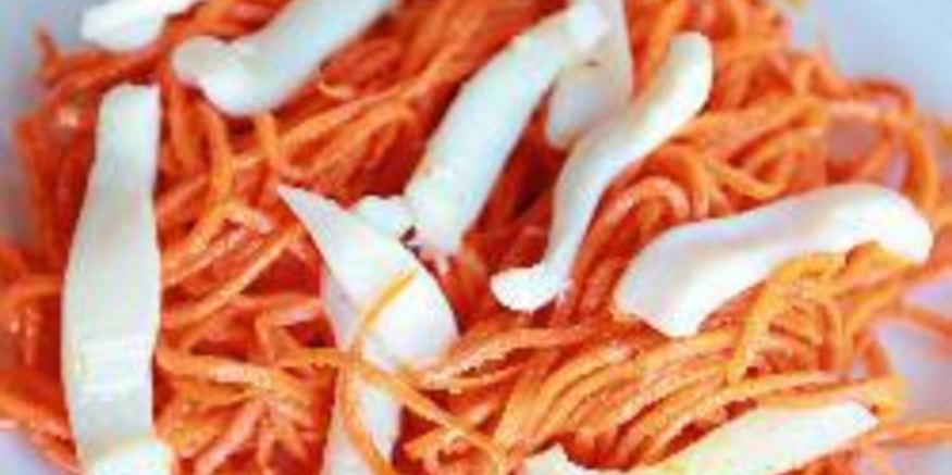 Рецепт корейской морковки с кальмарами