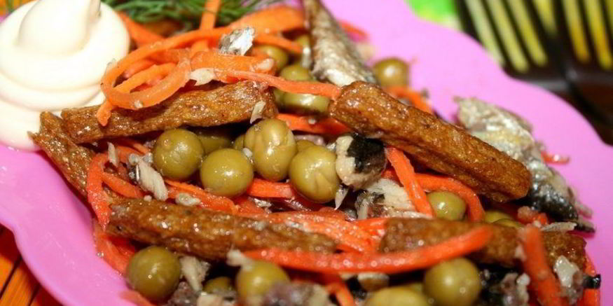 Рецепт корейской морковки с сухариками