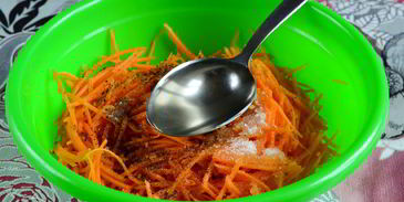 морковь по-корейски с приправой