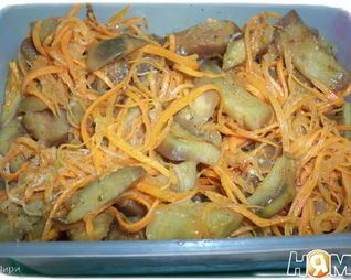 Морковь с баклажанами по-корейски