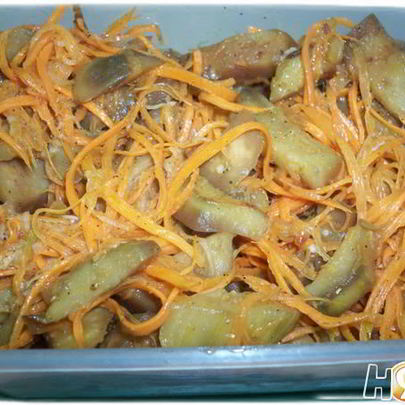 Морковь с баклажанами по-корейски