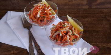 морковь с кальмаром по-корейски