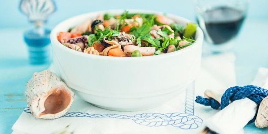 Рецепт морского коктейля с овощами