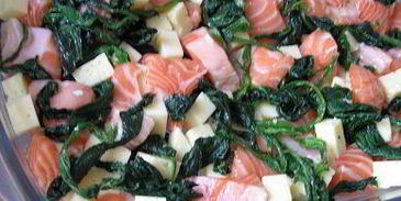 фриттата с лососем и шпинатом