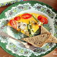 Рецепт Омлета с фасолью стручковой