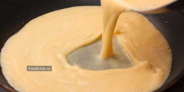 омлет с молоком на сковороде