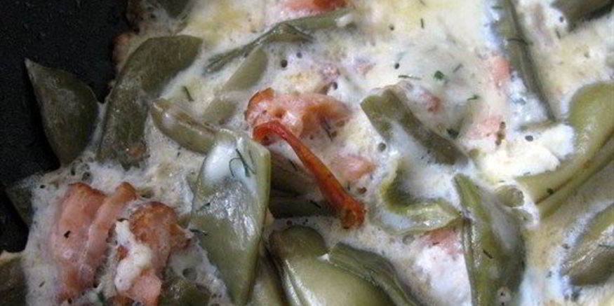 Рецепт омлета с овощами и рыбой