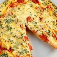 Рецепт Омлета с помидорами и красным луком