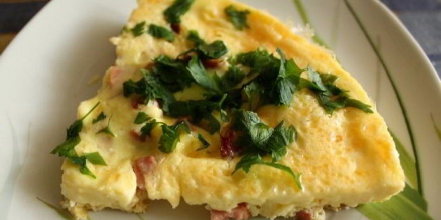 Рецепт омлета с ветчиной