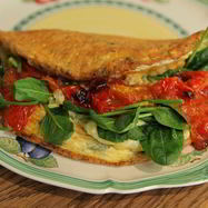 Рецепт Омлета со шпинатом и помидорами черри