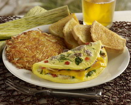 Омлет со шпинатом