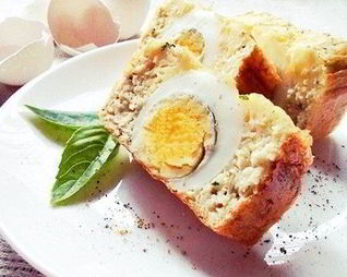 Запеченный омлет с куриным филе