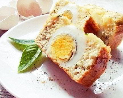 Запеченный омлет с куриным филе