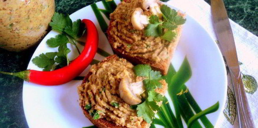 Рецепт паштета из фасоли с грибами