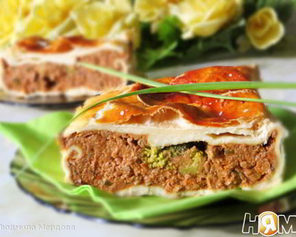 Печеночный паштет запеченный в тесте