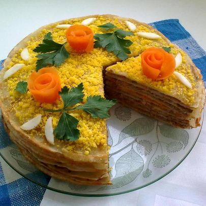 Блинно-печеночный торт