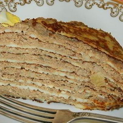 Блинный торт с печенью