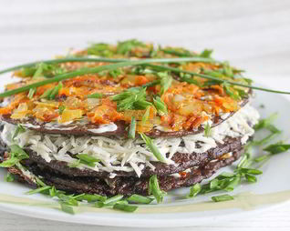 Печеночный торт из свиной печени