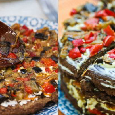 Печеночный торт с баклажанами