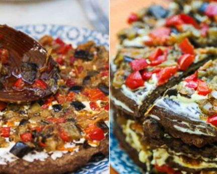 Печеночный торт с баклажанами