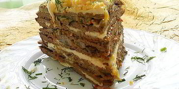 печеночный торт с грибами