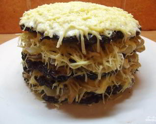 Печеночный торт с сыром