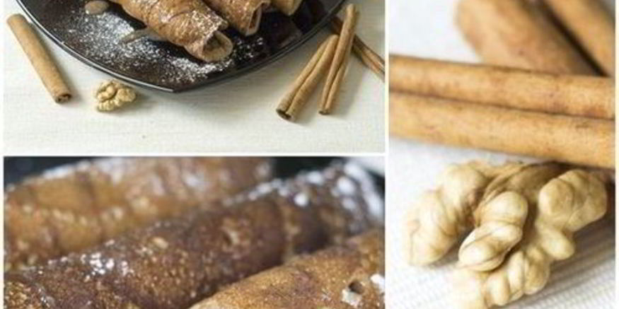 Рецепт ароматных ролл-блинчики с ореховой начинкой