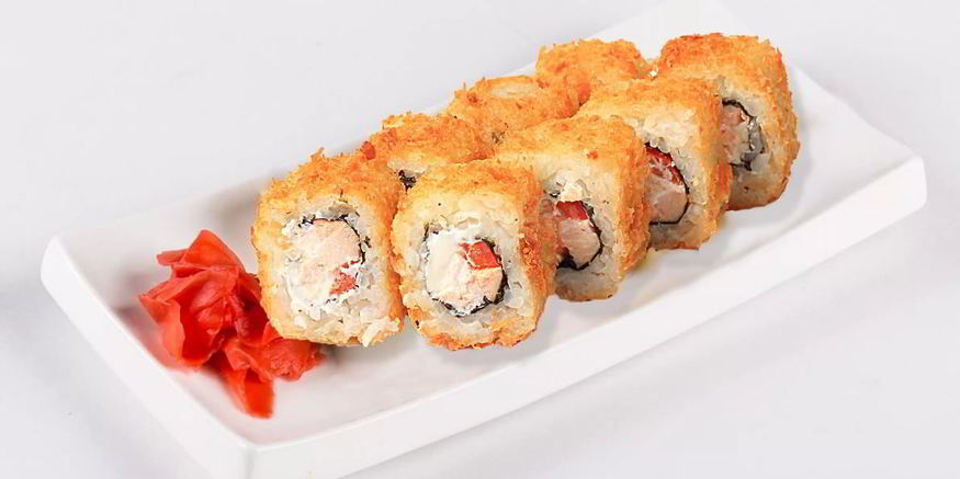 Рецепт горячих роллов с семгой и болгарским перцем