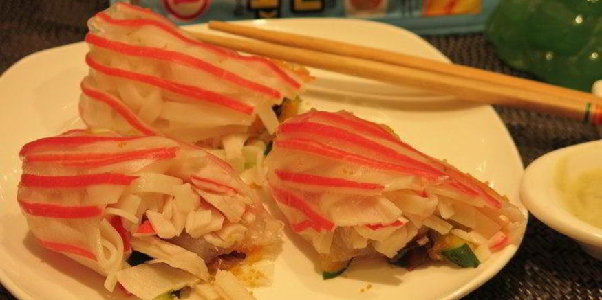 Рецепт роллов полосатики с крабовыми палочками