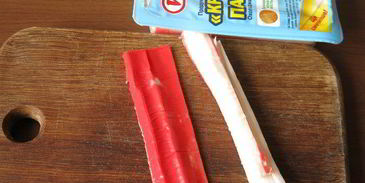 роллы полосатики с крабовыми палочками