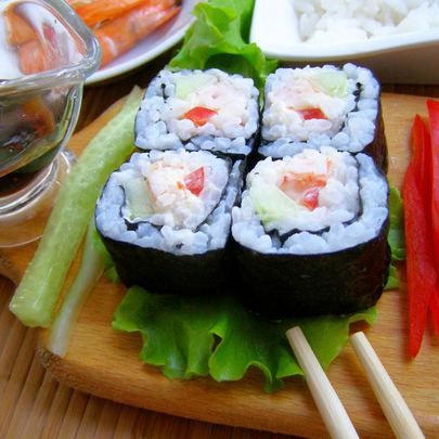 Роллы с креветками домашние