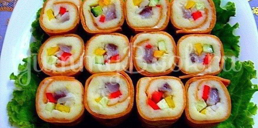 Рецепт роллов с сельдью по-русски