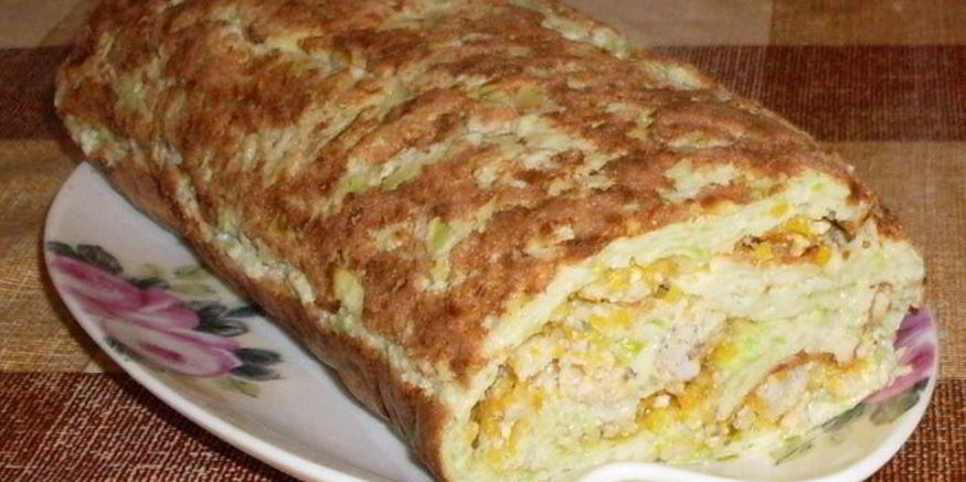 Рецепт кабачкового рулета со свининой