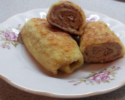 Картофельные рулетики с фаршем