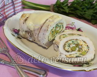 Куриный рулет с омлетом