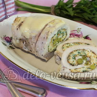 Куриный рулет с омлетом